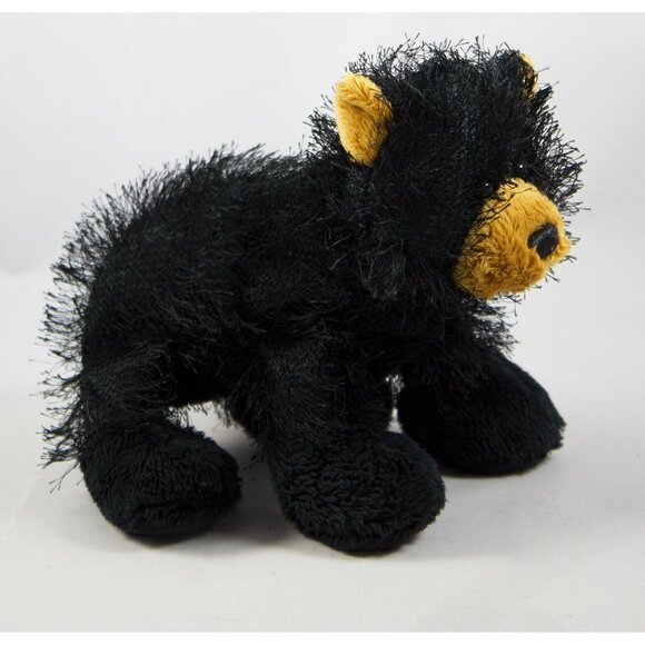 Ganz Webkinz Plush Fuzzy Black Bear with Bean Bag Paws HM004 7.5" Long - Picture 2 of 9
